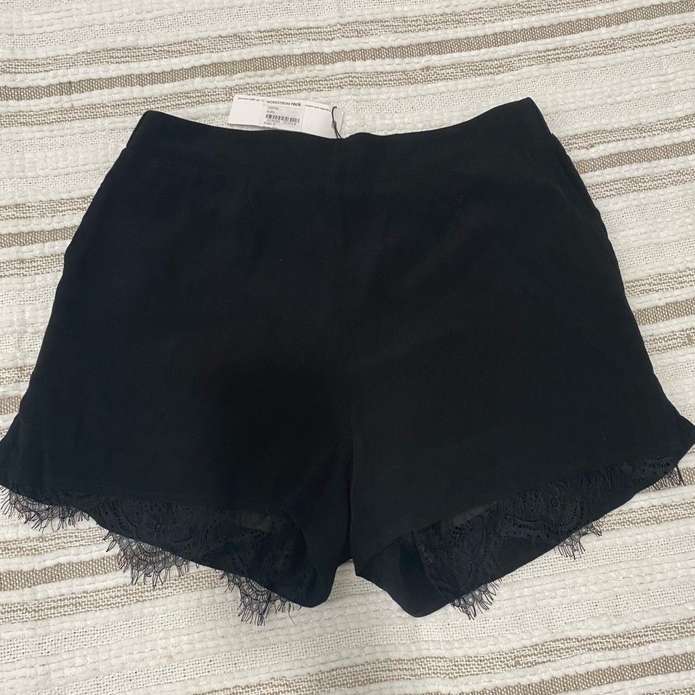 NWT Black dressy shorts with lace trim